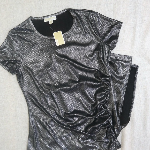 Michael Kors Short-Sleeve Metallic Maxi Dress NWT - Picture 6 of 11